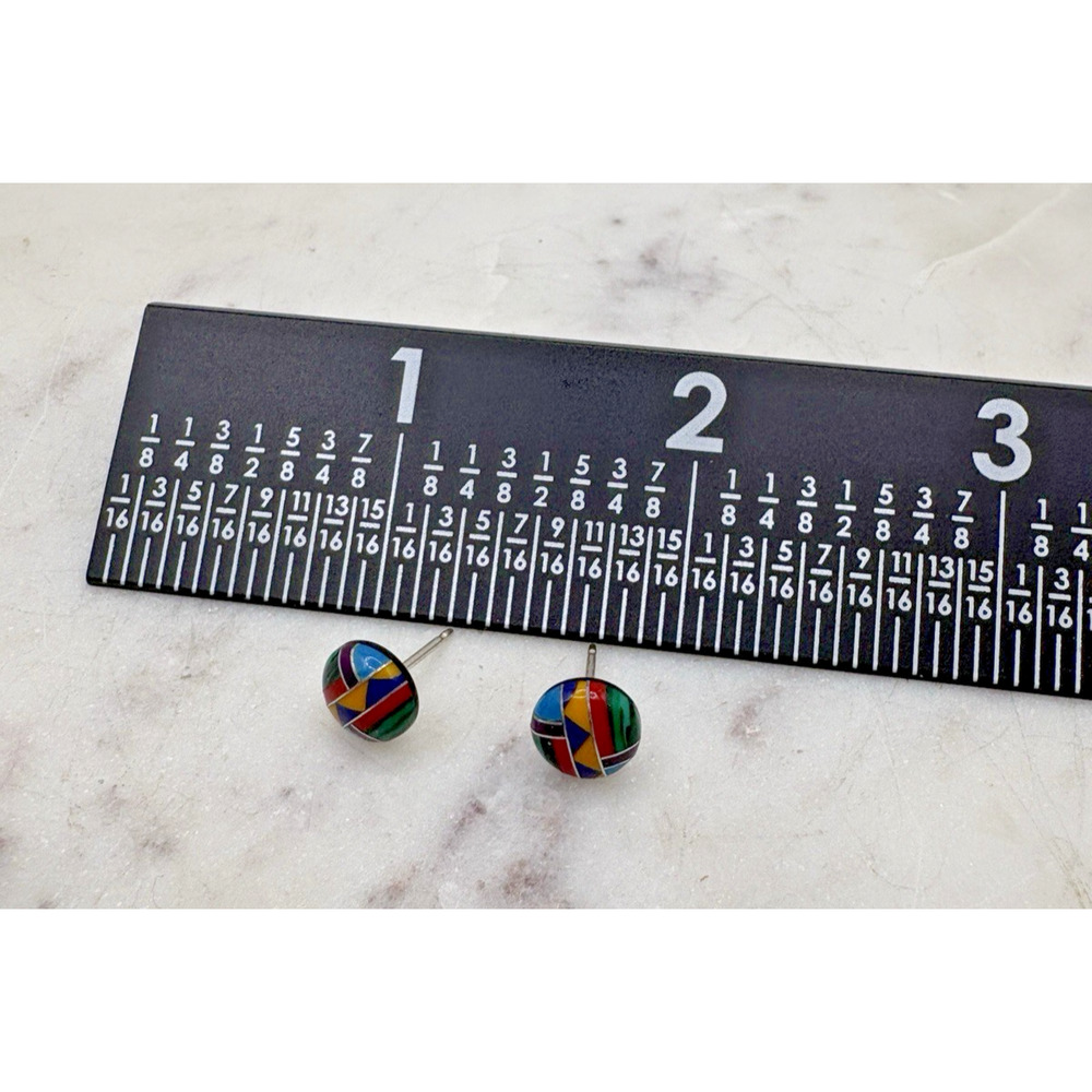 Button Dot Multi Colored Decorative Stud Earrings… - image 4